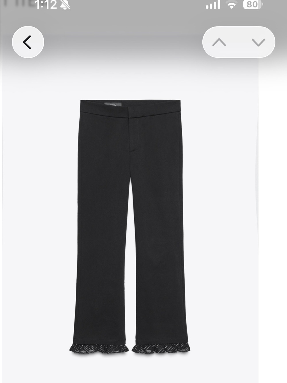 NWT Zara Ruffled Polka Dot Mini Flare Capri Pants